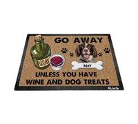 Springer Spaniel Inglés: ¡Qué Gracioso! ¡Vete A Menos Que Tengas Vino Y Golosinas para Perros! Felpudo De Entrada Suave Tapete para Puerta Antideslizante Alfombra De Baño para Jardín 40X60 Cm