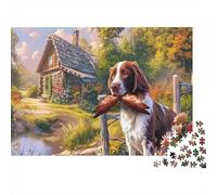 Springer Spaniel Pack de Rompecabezas de Papel Grueso de Spaniel con Hueso en el jardín, para Adultos Mayores, Entrenamiento Cerebral, Regalo de Amigo Invisible 70x50cm/1000 Piezas