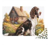 Springer Spaniel Paper Three Spaniels in Sunny Meadow Jigsaw Puzzle Set Brain Training Birthday Gift 38x26cm/1000pcs