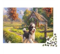 Springer Spaniel Premium Paper Spaniel with Tongue out on Path DIY Jigsaw Puzzle Decorative Stress Relief 70x50cm/1000pcs