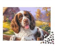 Springer Spaniel Puzzle de 1000 piezas, cabaña de piedra, juego desafiante, divertirse aprendiendo, 100% cartón reciclado para adultos y a partir de 14 años, 70 x 50 cm, 1000 piezas