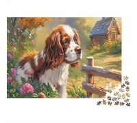Springer Spaniel Recycled Paper Spaniel in Sunny Village Jigsaw Puzzle Challenging 52x38cm/1000pcs