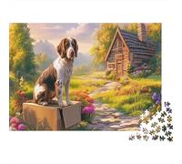 Springer Spaniel Sturdy Paper Spaniel with Bone in Garden Jigsaw Puzzle Home Decor Collectible 38x26cm/1000pcs