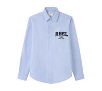 Springfield Camisa Oxford Cuadrada Rbel Bordada con Bajo Recto, Azul, M