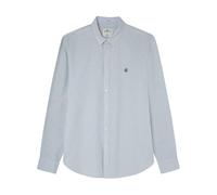 Springfield Camisa Oxford LS Rayas, Verde Gris, L para Hombre