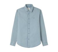 SPRINGFIELD Camisa Vaquera Básica con Bordado De Árboles, Azul, XS