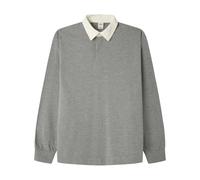 SPRINGFIELD Camiseta Lisa De Rugby L/S En 100% Algodón Bci, Gris, XL