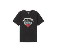 Springfield Camiseta para Mujer de Manga Corta y Cuello Redondo, Colección Culpables, Negro, XL