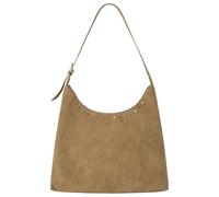 Springfield Fake Suede Beige Bag with Metal Trims, Bolso De Gamuza para Mujer, Marrón, Talla única