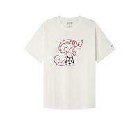 Springfield Felix The Cat Varsity SS Graphic T-Shirt. 100% BCI Cotton Camiseta De Algodón, Marfil, XL Hombre