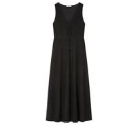 Springfield Midi Crochet Sleeve Less Black Dress with V Neck Vestido con Escote En V, Negro, L para Mujer