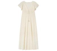 Springfield Midi V Neck Short Sleeve Crochet Dress Vestido con Escote En V, Blanco, XS para Mujer