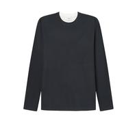 Springfield New Mini WAFLE Double Neck Plain L/S T-Shirt Camiseta Lisa, Azul, L Hombre