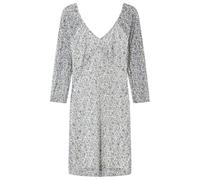 Springfield Short Dress with Deep V Neck and Soft Gathering Under Chest Vestido con Escote En V, Marrón, S para Mujer