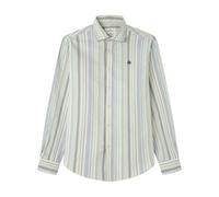 Springfield Striped New Light Oxford with Tree Embroidery Camisa, Verde, XL para Hombre
