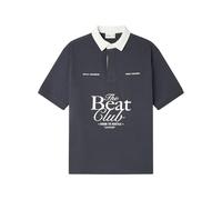Springfield The Beat Club Relaxed SS Rugby Polo. 100% BCI Cotton, Azul, M para Hombre