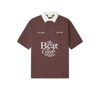 Springfield The Beat Club Relaxed SS Rugby Polo. 100% BCI Cotton, Wine, M para Hombre