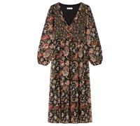 Springfield Vestido Midi con lúrex y Tejido a Contraste en Pecho. Cremallera Invisible en el Interior, Negro Estandar, 38 para Mujer
