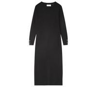 Springfield Vestido Midi viscoso con Botones metálicos en los puños y Abertura Punto, Negro Estandar, XL para Mujer