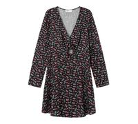Springfield Vestido Mini para Mujer con Mangas largas y Detalle de Nudo, Colección Culpables, Negro, M
