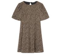 Springfield Minivestido con Fruncido Suave en Las Mangas y Abertura en la Espalda y Cintura Trasera con Banda elástica Vestido, Piedra, M para Mujer