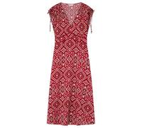 Springfield Viscose Printed Midi Dress with Inserted Lace and Lurex Vestido Estampado, Rojo, 40 para Mujer