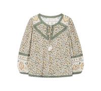 SPRINGFILED Blusa Estampado Mix Contrastes, Camiseta Mujer, Beige, L