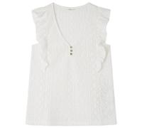 SPRINGFILED, Mujer, Camiseta Crochet Escote Botones, Beige/Camel, S