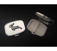 Springing Stag A60 hecho de peltre inglés fino en una pastilla rectangular de metal plateado