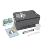 Springlane Elisa Máquina de helado y preparadora de yogur de 2,0 l, con compresor autoenfriante, 220 W, de acero inoxidable con función de refrigeración y calentamiento (Elisa antracita, máquina de