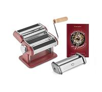 SPRINGLANE Máquina de fideos manual Nonna con Accesorio para linguine, Acero inoxidable, Máquina para hacer pasta, incluye secador de pasta y 3 accesorios para cortar espaguetis, lasaña, tallarines