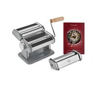 SPRINGLANE Máquina de fideos manual Nonna con Accesorio para linguine, Acero inoxidable, Máquina para hacer pasta, incluye secador de pasta y 3 accesorios para cortar espaguetis, lasaña, tallarines