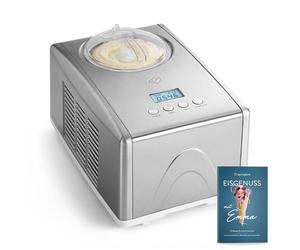 SPRINGLANE Máquina para hacer helados caseros EMMA, Ice cream maker, Heladera con compresor 1,5 l, recipiente extraíble y pantalla LCD + Libro de recetas