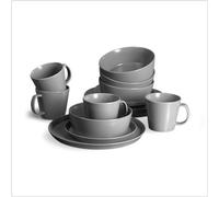SPRINGLANE Sweet Scandi Juego de Vajilla de Cerámica de 16 Piezas - 4 Platos Vajilla, 4 Platos de Desayuno, 4 Cuencos Desayuno, 4 Tazas de Café - Vajillas Completas Modernas - Apta para Lavavajillas