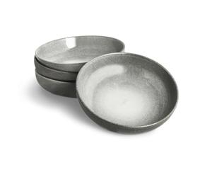 SPRINGLANE Vajilla gris, servicio de cena de gres - Plato Hondo 4 piezas