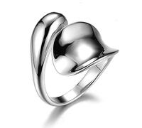 Springlight San Valentin anillos abiertos S925 plata de ley minimalista lisa gotas de agua, regalos originales para mujer, .