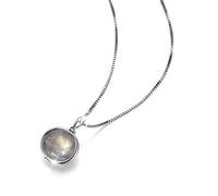 Springlight San Valentin Regalos Mujer Collar de plata de ley S925 con caja de piedra lunar, longitud de la cadena 39,5 cm + 5 cm, regalos originales para mujer, collar mujer.