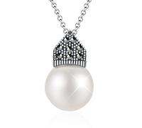 Springlight San Valentin Regalos Mujer S925 Colgante de perlas de concha de plata esterlina Colgante de perlas blancas Neclace, regalos originales para mujer, collar mujer.