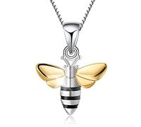 Springlight San Valentin Regalos Mujer S925 colgantes mujer plata de collar de plata esterlina colgante de abeja con collares, regalos originales para mujer, collar mujer.