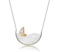 Springlight San Valentin Regalos Mujer S925 collar de plata esterlina colgante creativo collar de velero hecho a mano, regalos originales para mujer, collar mujer.
