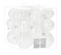 SPRINGOS 37 bolas de Navidad, color blanco perla, diámetro de 4 cm, diámetro de 5 cm, diámetro de 6 cm, diámetro de 7 cm, diámetro de 8 cm, irrompibles, decoración para árbol de Navidad