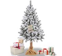 SPRINGOS Árbol de Navidad Artificial Abeto con Tronco Natural Nieve Artificial 180 cm
