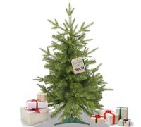 SPRINGOS Árbol de Navidad artificial con soporte, 90 cm, réplica del abeto poeta, elegante árbol de Navidad de plástico