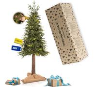 Springos Árbol de Navidad Artificial de 220 cm en Tronco de Abeto Natural Artificial con 402 Puntas y Tronco de Madera auténtica, sin Agujas, Duradero, pequeño para decoración Festiva
