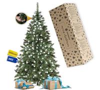 SPRINGOS Árbol de Navidad artificial Pino Diamante nieve artificial piñas reales 200 cm