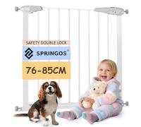 Springos Barrera de seguridad, rejilla de protección para bebés, 76-85 cm, segura y estable