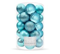 SPRINGOS Bolas de árbol de Navidad de plástico Juego de Bolas de Navidad de 30 Piezas de diámetro 8 cm Azul decoración para Fiesta de Navidad Boda