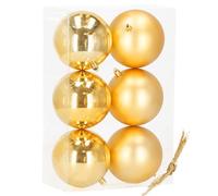 SPRINGOS Bolas de Navidad de plástico, 6 unidades por paquete, diámetro 10 cm, bolas decorativas para árbol de Navidad