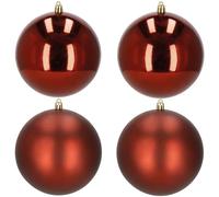 SPRINGOS Bolas de plástico para árbol de Navidad, diámetro de 12 cm, 4 unidades