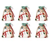 SPRINGOS Bolsa de regalo de Navidad con muñeco de nieve, 6 unidades